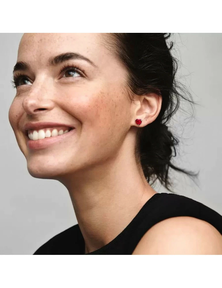 PANDORA Clous D’Oreilles Coeur Rouge – Image 2