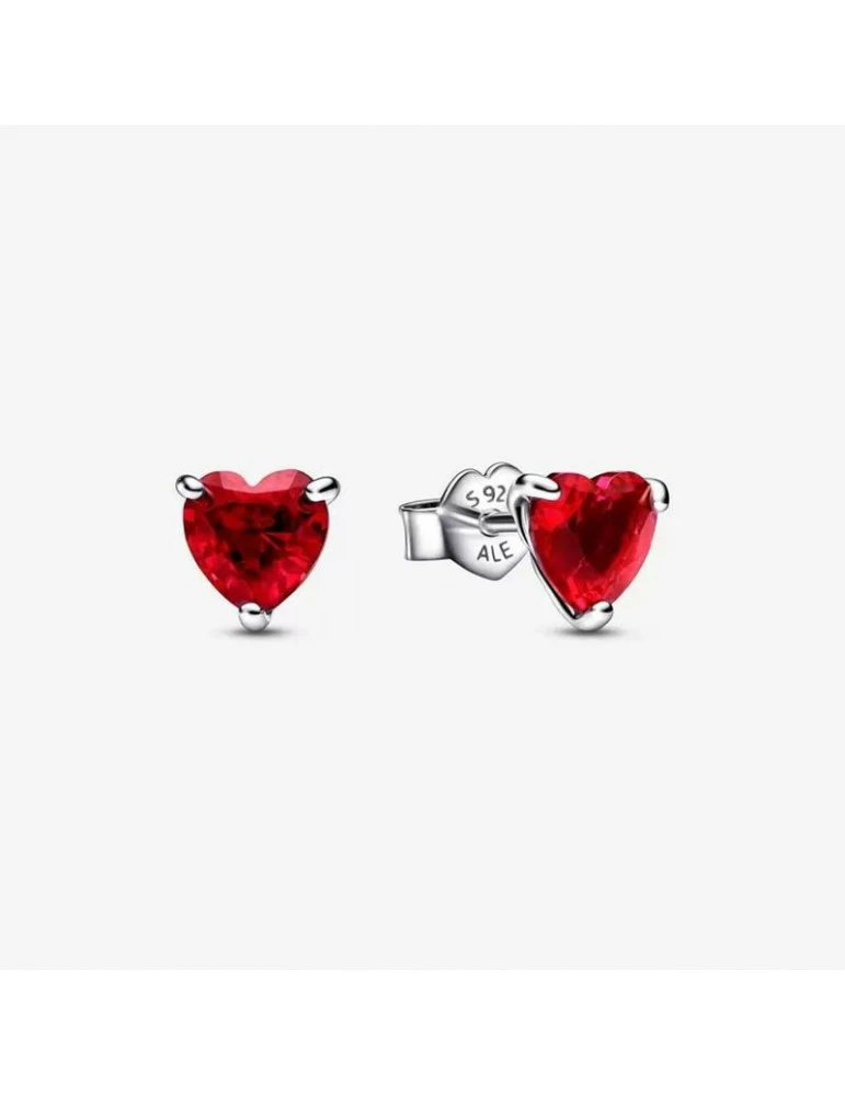 PANDORA Clous D’Oreilles Coeur Rouge