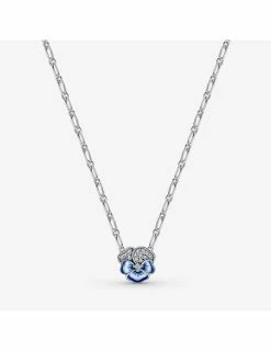 PANDORA Collier Avec Pendentif Pensée Bleue