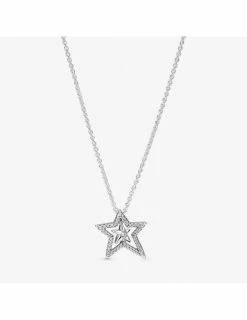 PANDORA Collier Étoile Asymétrique Pavé