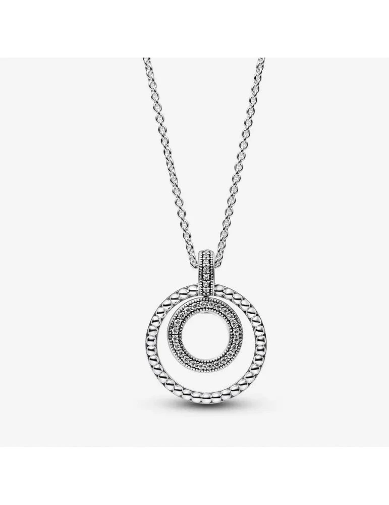 PANDORA Collier Pavé & Motifs Perlés