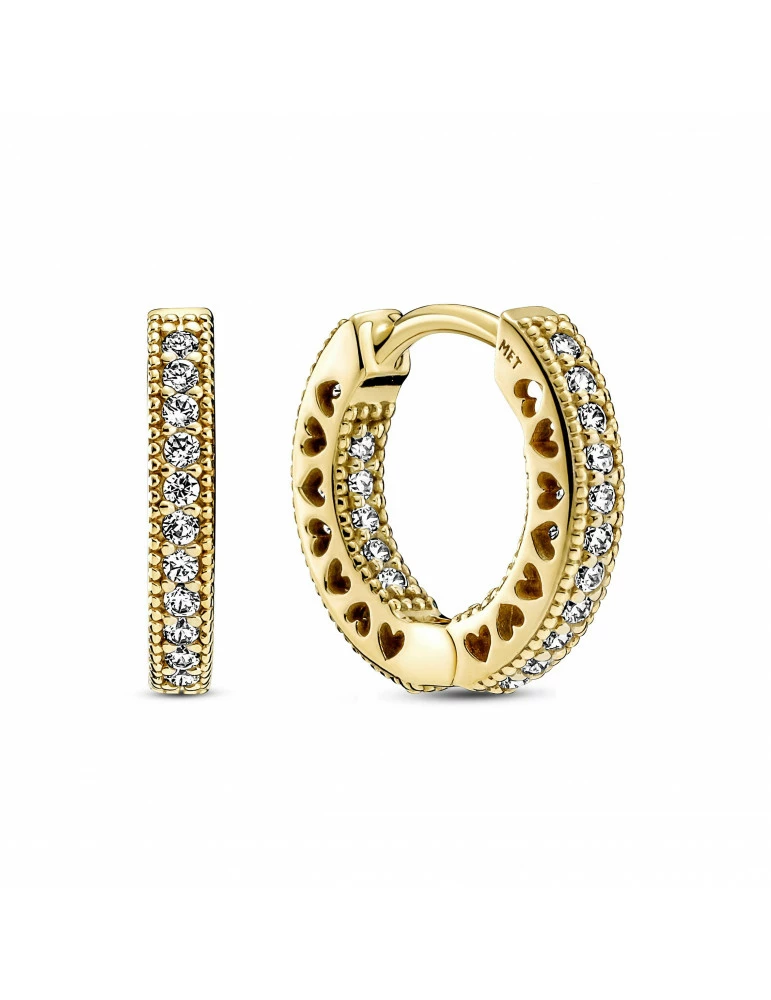 PANDORA Créoles Cœur Pavé