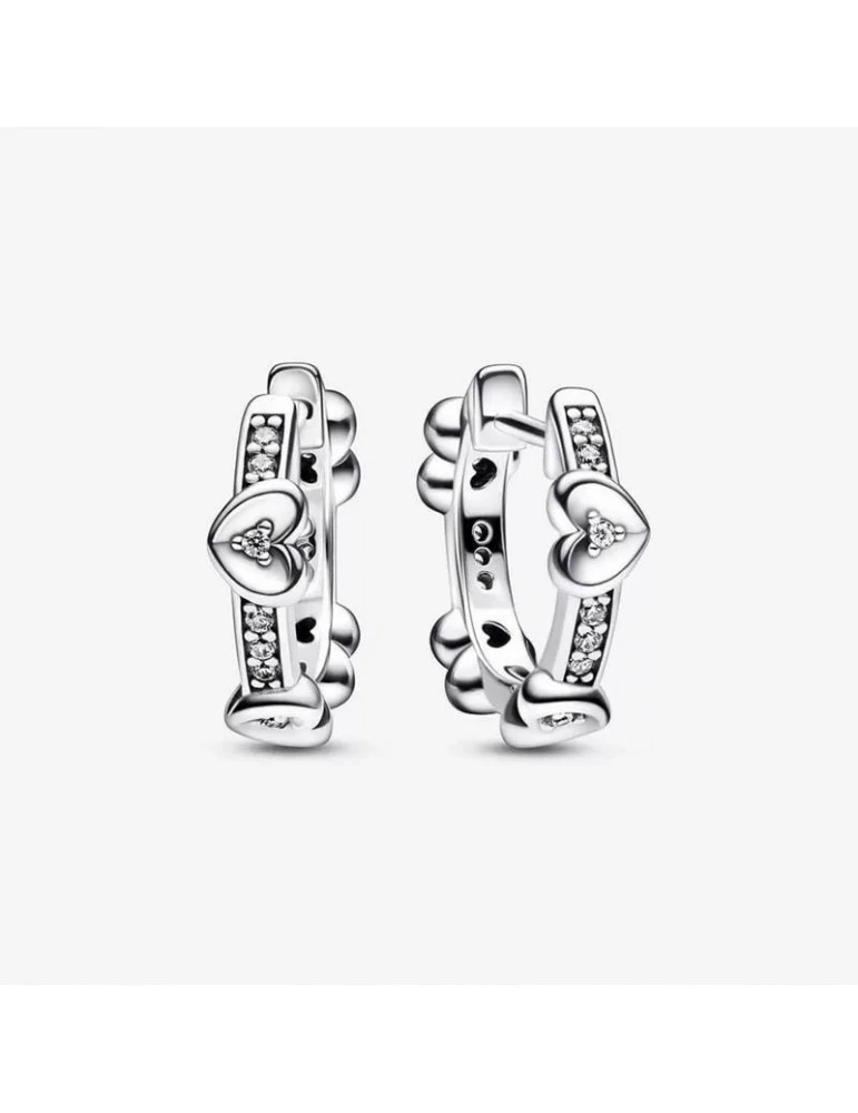 PANDORA Créoles Coeurs Scintillants