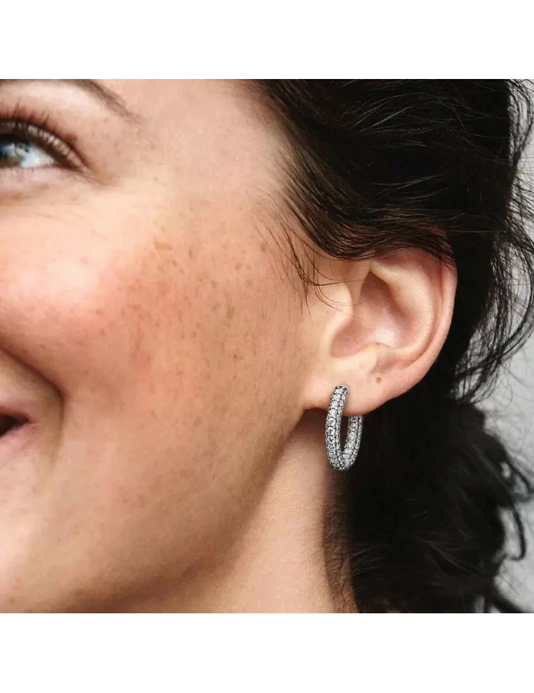 PANDORA Créoles Rang Pavées – Image 2