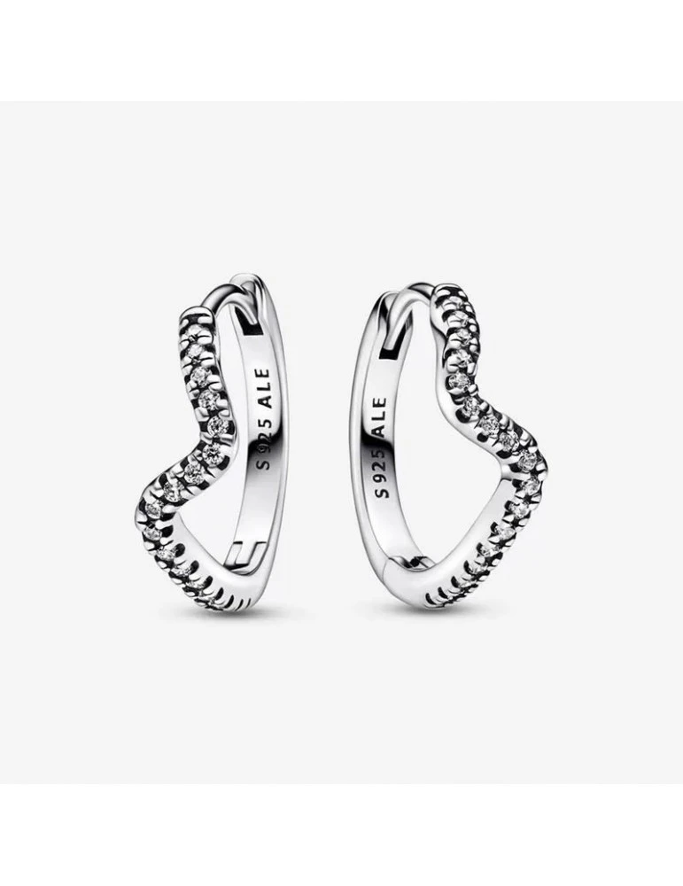 PANDORA Créoles Vagues Scintillantes