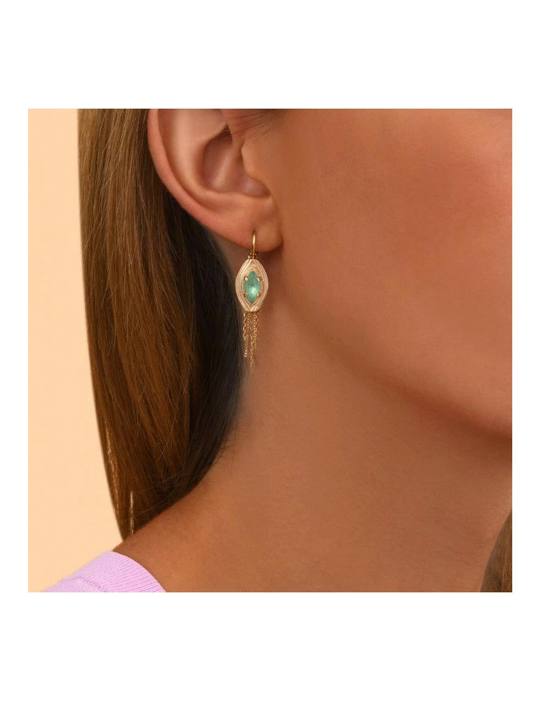 SATELLITE Boucles D'oreilles Crystal Turquoise – Image 2
