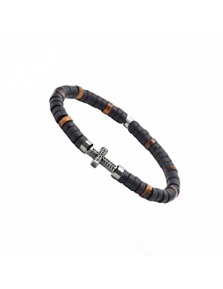 SIXTY STONES Croix Et Agate Noire