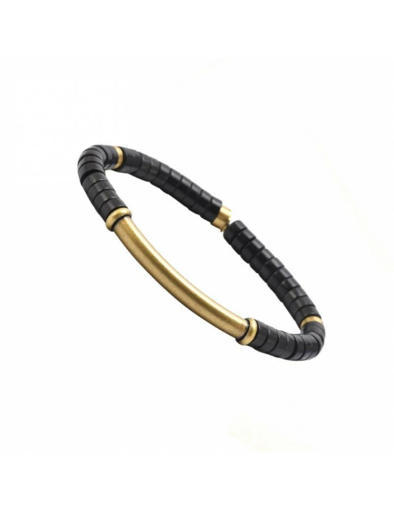 SIXTY STONES Tube Et Agate Noire